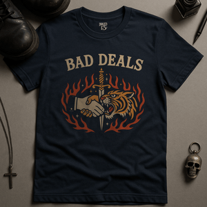 Printify T-Shirt Navy / S Bad Deals Tiger T-Shirt