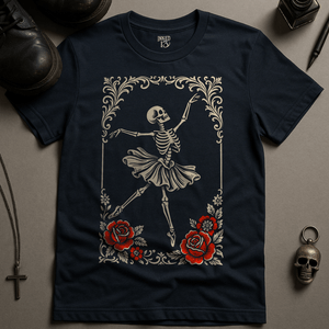 Printify T-Shirt Navy / S Ballet Skeleton T-Shirt