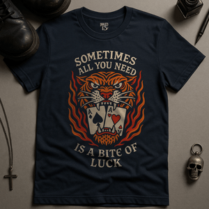Printify T-Shirt Navy / S Bite Of Luck T-Shirt