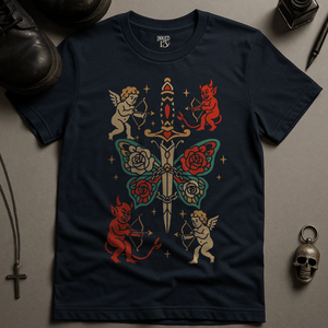 Printify T-Shirt Navy / S Dagger Butterfly T-Shirt