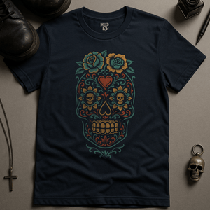 Printify T-Shirt Navy / S Day Of The Dead T-Shirt
