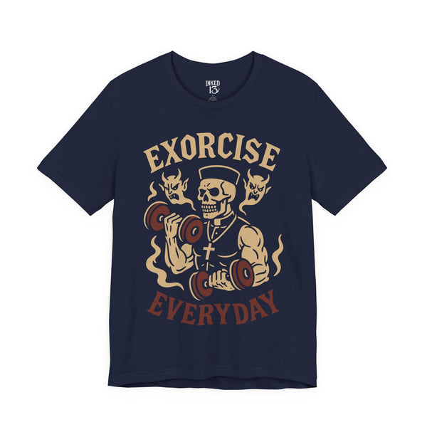 Printify T-Shirt Navy / S Exorcise Everyday T-Shirt