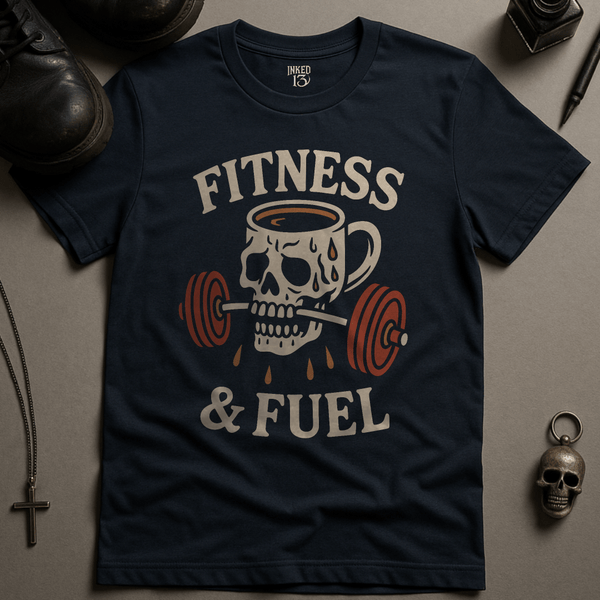 Printify T-Shirt Navy / S Fitness and Fuel T-Shirt