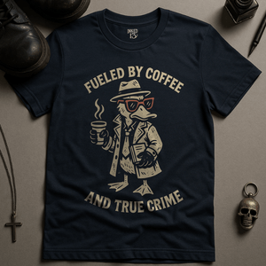 T-Shirt Navy / S Fueled By Coffee and True Crime T-Shirt