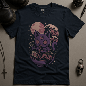 T-Shirt Navy / S Gothic Kawaii Cat T-Shirt