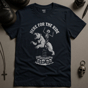 Printify T-Shirt Navy / S Here For The Ride T-Shirt