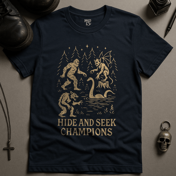 Printify T-Shirt Navy / S Hide and Seek Champions T-Shirt