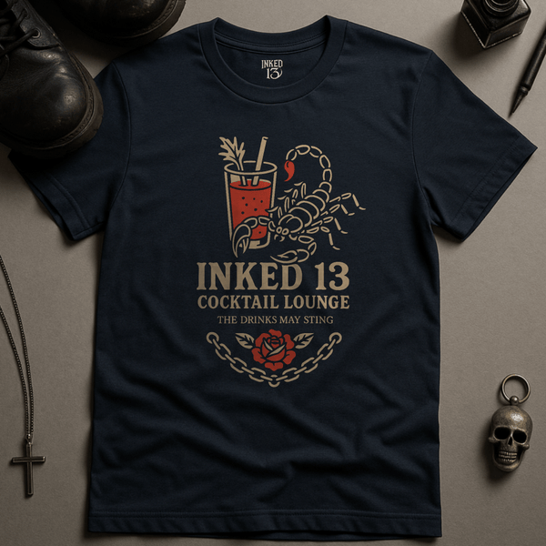 Printify T-Shirt Navy / S Inked 13 Cocktail Lounge T-Shirt