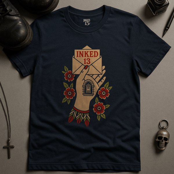 Printify T-Shirt Navy / S Inked 13 Mail Hand T-Shirt