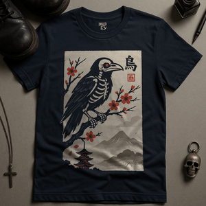 T-Shirt Navy / S Japanese Crow  T-Shirt
