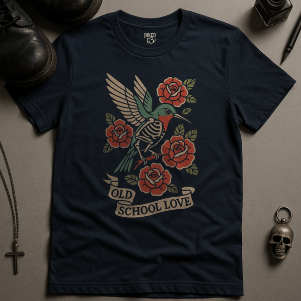 Printify T-Shirt Navy / S Old School Love T-Shirt