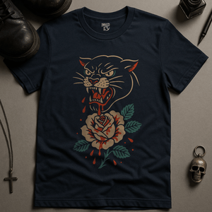 Printify T-Shirt Navy / S Panther Rose T-Shirt