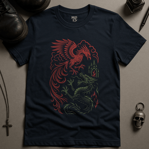 Printify T-Shirt Navy / S Phoenix Dragon T-Shirt