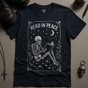 Printify T-Shirt Navy / S Read In Peace T-Shirt