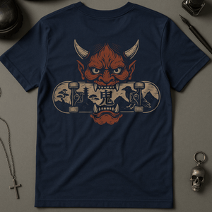 T-Shirt Navy / S Skateboard Oni Mask T-Shirt