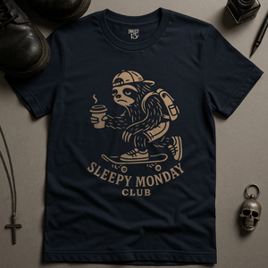Printify T-Shirt Navy / S Sleepy Monday Club T-Shirt