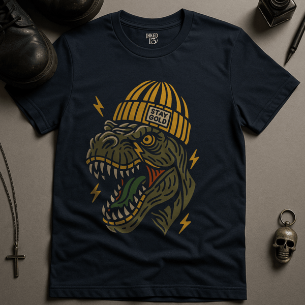 Printify T-Shirt Navy / S Stay Gold T-Shirt