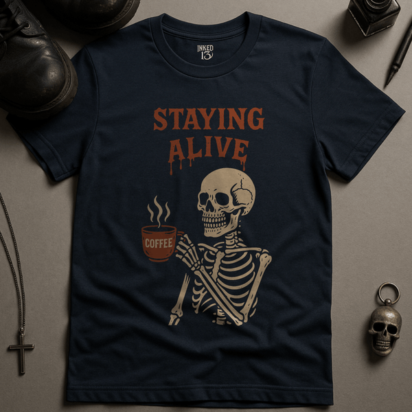 Printify T-Shirt Navy / S Staying Alive T-Shirt