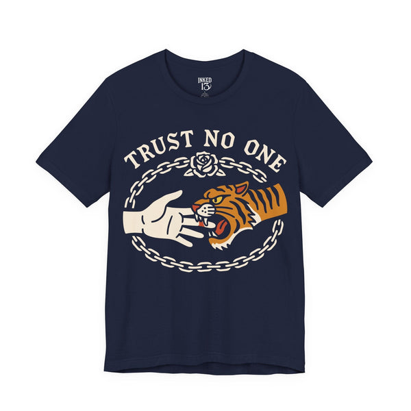 Printify T-Shirt Navy / S Trust No One T-Shirt