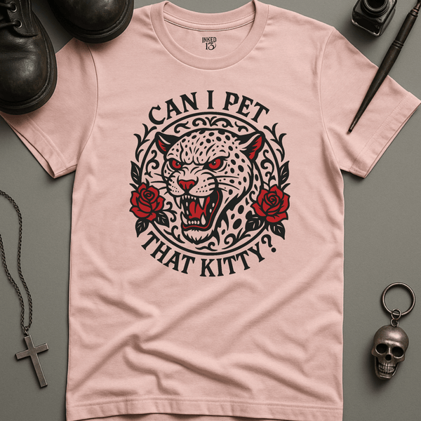 Printify T-Shirt Soft Pink / S Can I Pet That Kitty T-Shirt