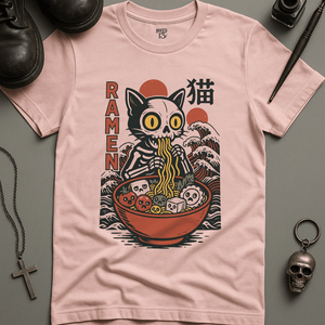 T-Shirt Soft Pink / S Cat Ramen T-Shirt