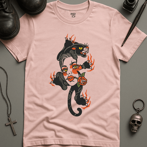 T-Shirt Soft Pink / S Panther Woman Tattoo T-Shirt