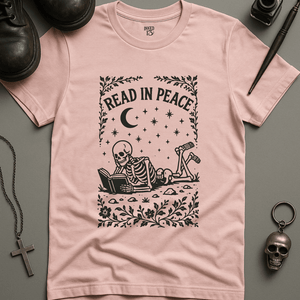 Printify T-Shirt Soft Pink / S Read In Peace T-Shirt