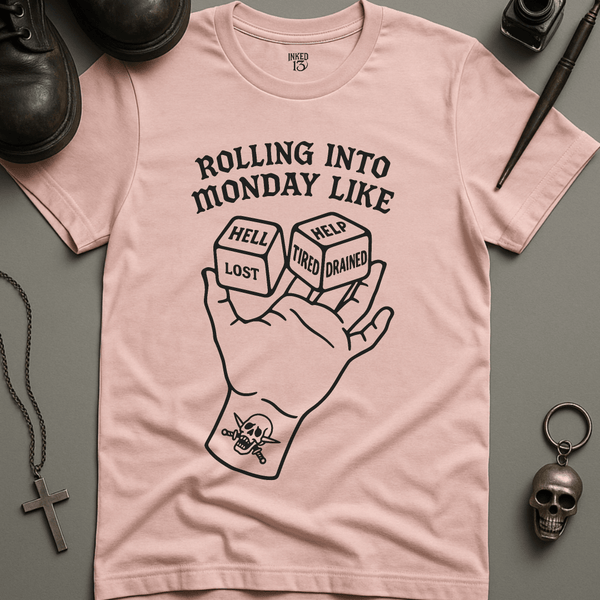 Printify T-Shirt Soft Pink / S Rolling Into Monday T-Shirt