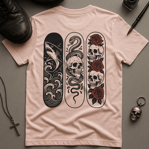 Printify T-Shirt Soft Pink / S Tattoo Skateboard T-Shirt
