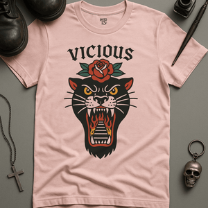 Printify T-Shirt Soft Pink / S Vicious Panther T-Shirt