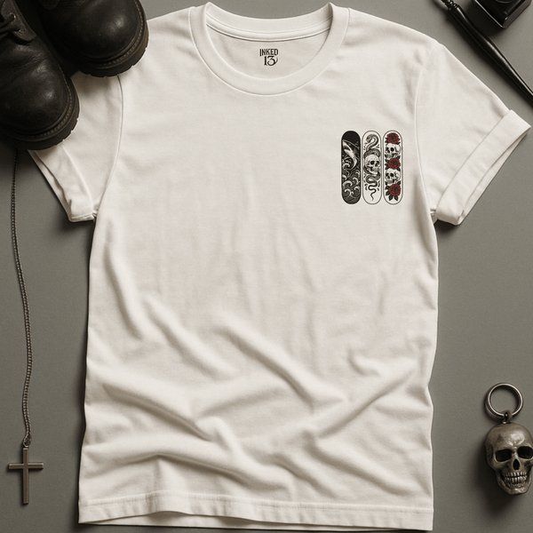 Printify T-Shirt Tattoo Skateboard T-Shirt