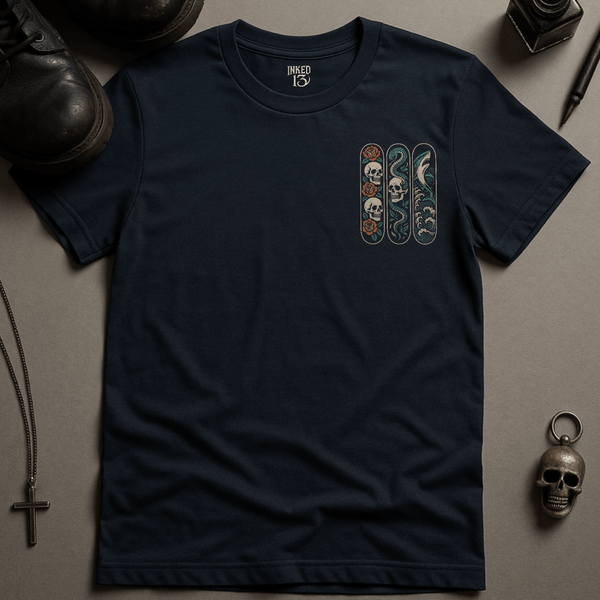 Printify T-Shirt Tattoo Skateboard T-Shirt
