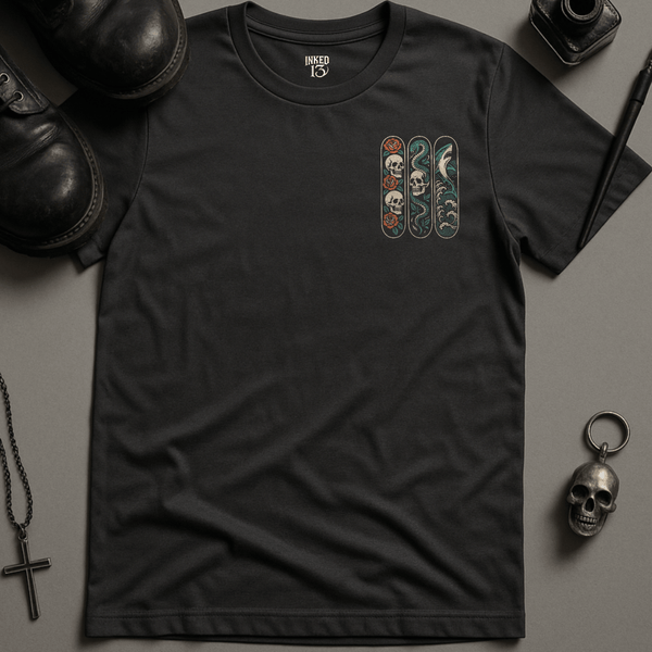 Printify T-Shirt Tattoo Skateboard T-Shirt