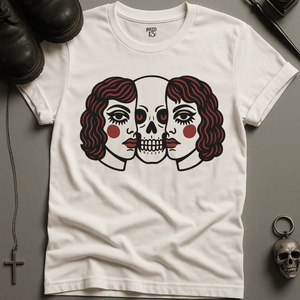 Printify T-Shirt White / S Americana Split Face T-Shirt
