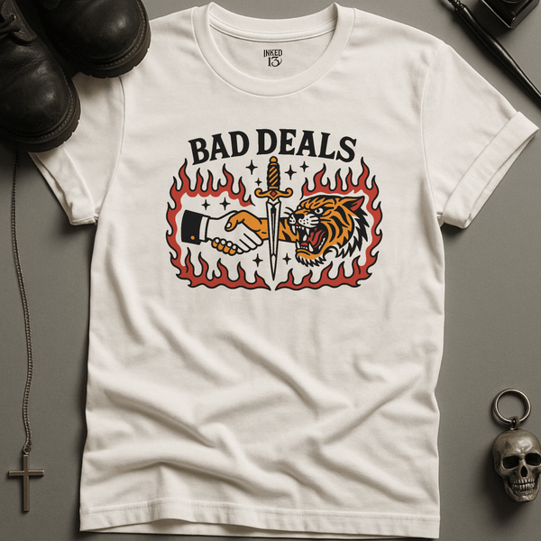 Printify T-Shirt White / S Bad Deals Tiger T-Shirt
