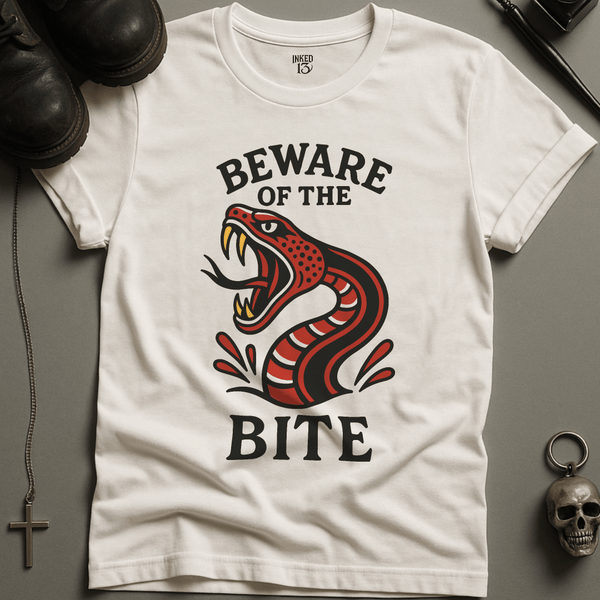 Printify T-Shirt White / S Beware Of The Bite T-Shirt