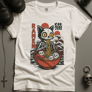 T-Shirt White / S Cat Ramen T-Shirt