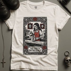 Printify T-Shirt White / S Coffee Enthusiast Tarot T-Shirt