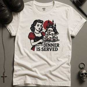 Printify T-Shirt White / S Dinner Is Served T-Shirt