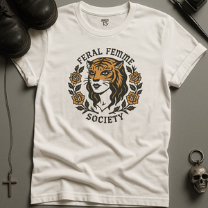 Printify T-Shirt White / S Feral Femme T-Shirt