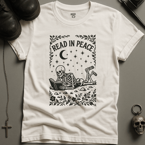Printify T-Shirt White / S Read In Peace T-Shirt