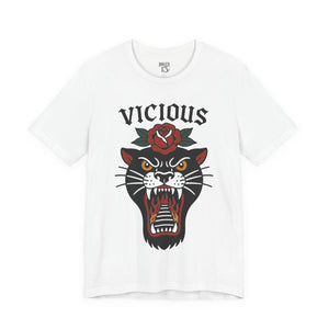 Printify T-Shirt White / S Vicious Panther T-Shirt