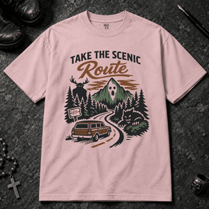 Take The Scenic Route T-shirt (New Style) - Blossom - S - Inked 13 - Unisex alternative tattoo apparel.