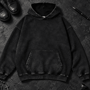 Tattoo Doodle Scene Washed Hoodie - Black Beauty - S - Inked 13 Ltd Unisex alternative tattoo apparel