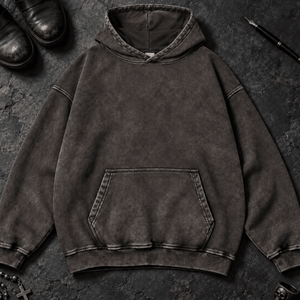 Tattoo Doodle Scene Washed Hoodie - Dark Gray - S - Inked 13 Ltd Unisex alternative tattoo apparel