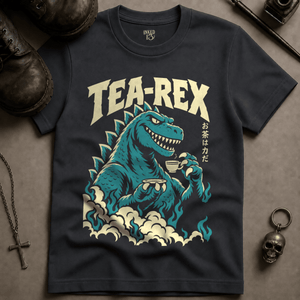 Tea-Rex T-shirt - Graphite - S - Inked 13 Ltd Unisex alternative tattoo apparel