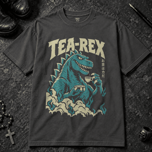 Tea-Rex T-shirt - Graphite - S - Inked 13 - Unisex alternative tattoo apparel.