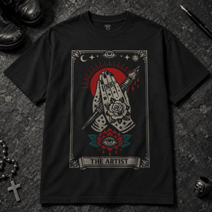 The Artist T-shirt - Black - S - Inked 13 - Unisex alternative tattoo apparel.