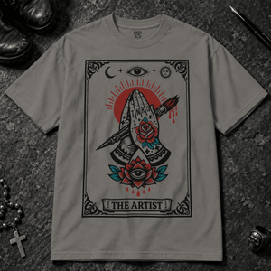 The Artist T-shirt - Grey - S - Inked 13 - Unisex alternative tattoo apparel.