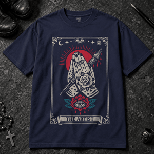 The Artist T-shirt - Grey - S - Inked 13 - Unisex alternative tattoo apparel.